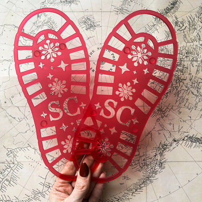 Santa Boot Stencils - Dark Red