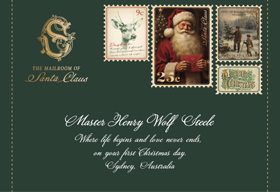 Baby’s First Christmas Letter From Santa Claus - Emerald Green