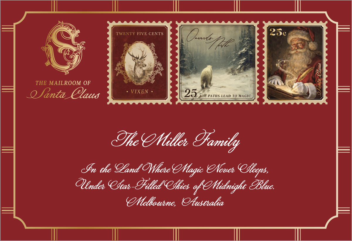 Family Letter From Santa Claus - Dark Red