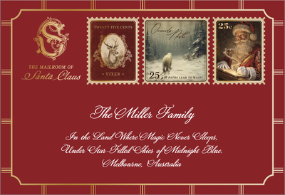 Family Letter From Santa Claus - Dark Red
