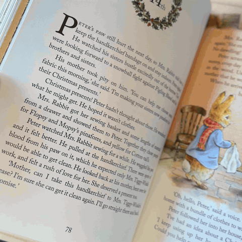 Peter Rabbit: Christmas is Coming - Flicking through the pages of Peter Rabbit Christmas is Coming, showing the stories and activities inside